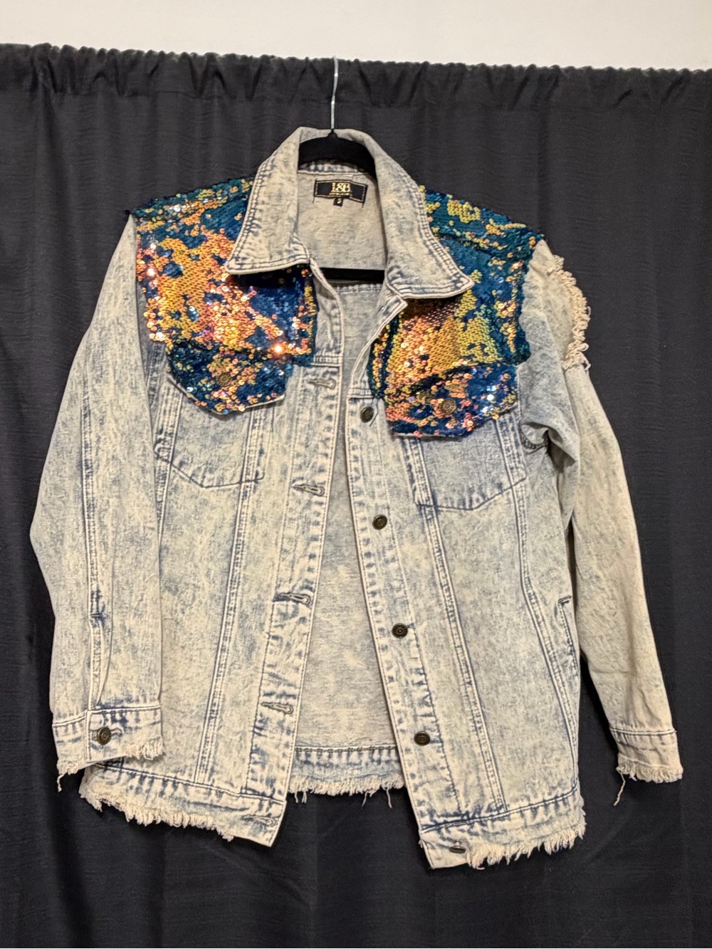 L&B Wash Denim Jacket with Sequin